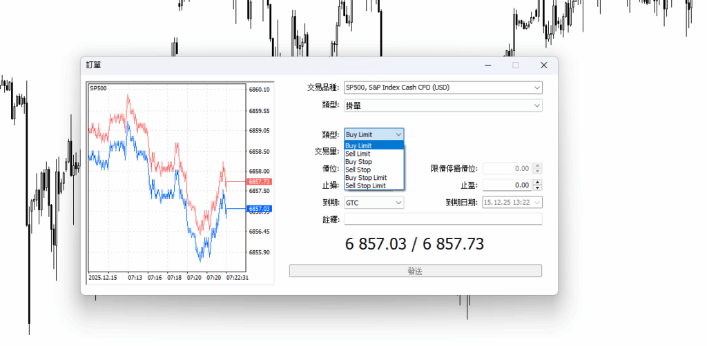 MT4與MT5掛單類型比較圖二---Ultima Markets